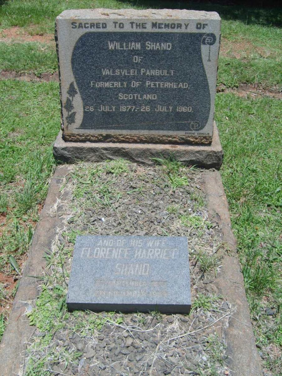 SHAND William 1877-1960 &amp; Florence Harriet ?-1969