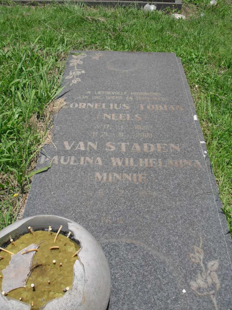 STADEN Cornelius Tobias, van 192?-200? &amp; Paulina Wilhelmina