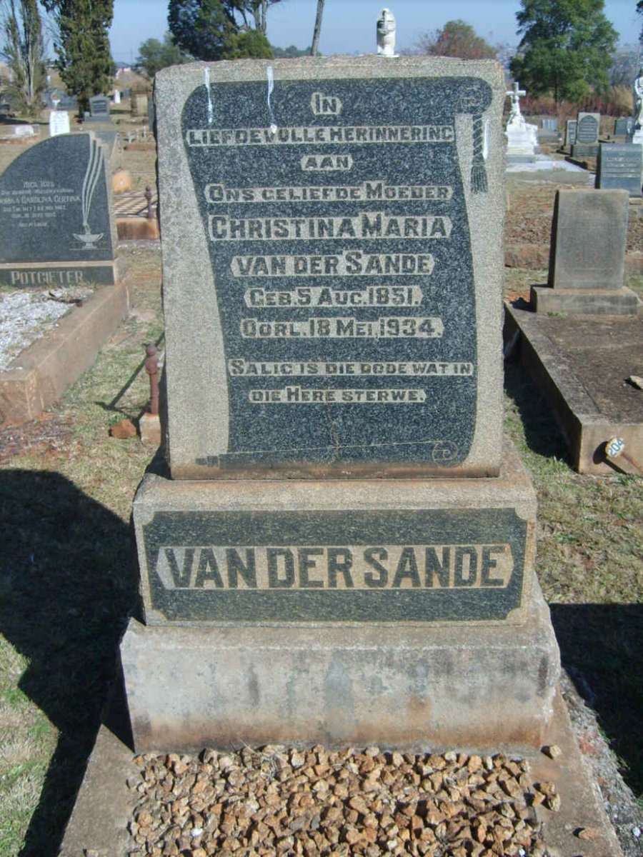 SANDE Christina Maria, van der 1851-1934