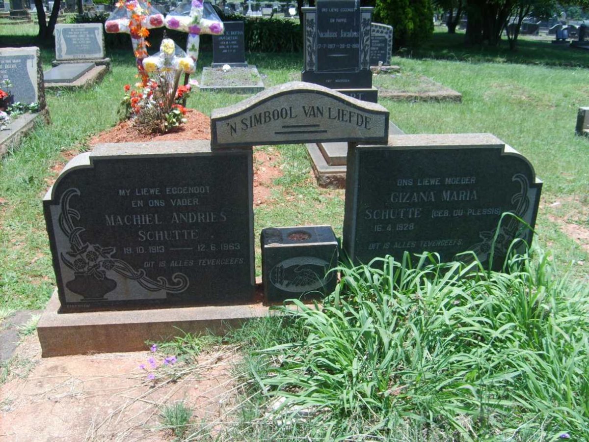 SCHUTTE Machiel Andries 1913-1963 &amp; Cizana Maria Du PLESSIS 1925-