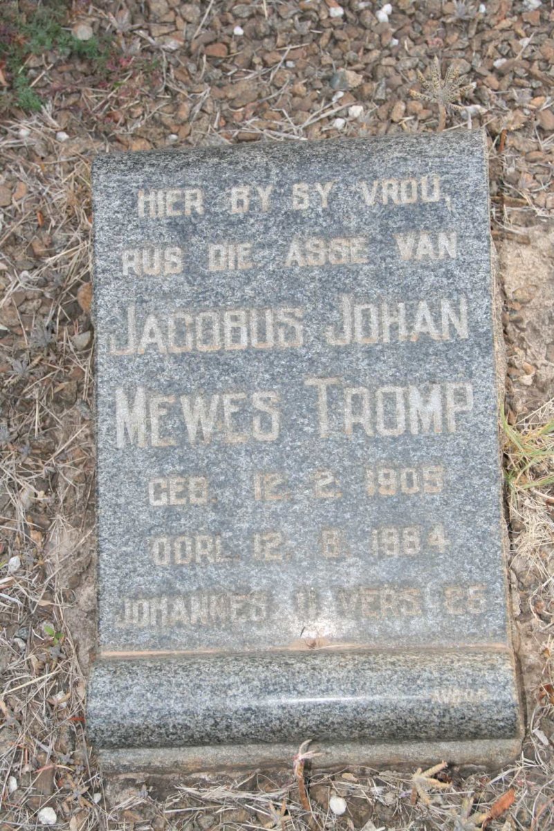 TROMP Jacobus Johan Mewes 1905-1984 &amp; Maria Cornelia Bodenstein KEMP 1905-1956