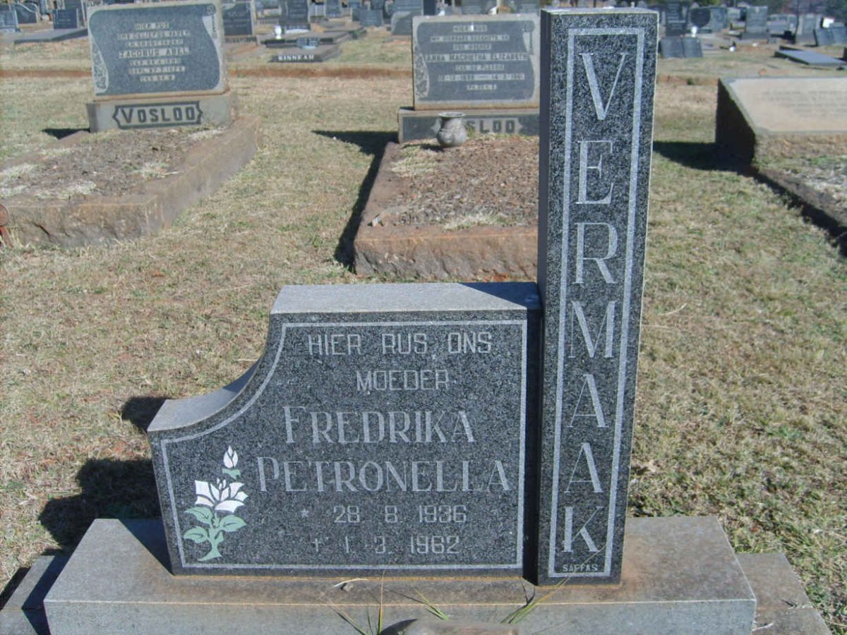 VERMAAK Fredrika Petronella 1936-1962