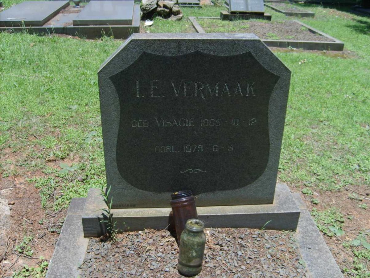 VERMAAK I.E. nee VISAGIE 1885-1979