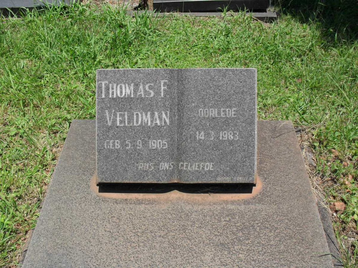 VELDMAN Thomas F. 1905-1983