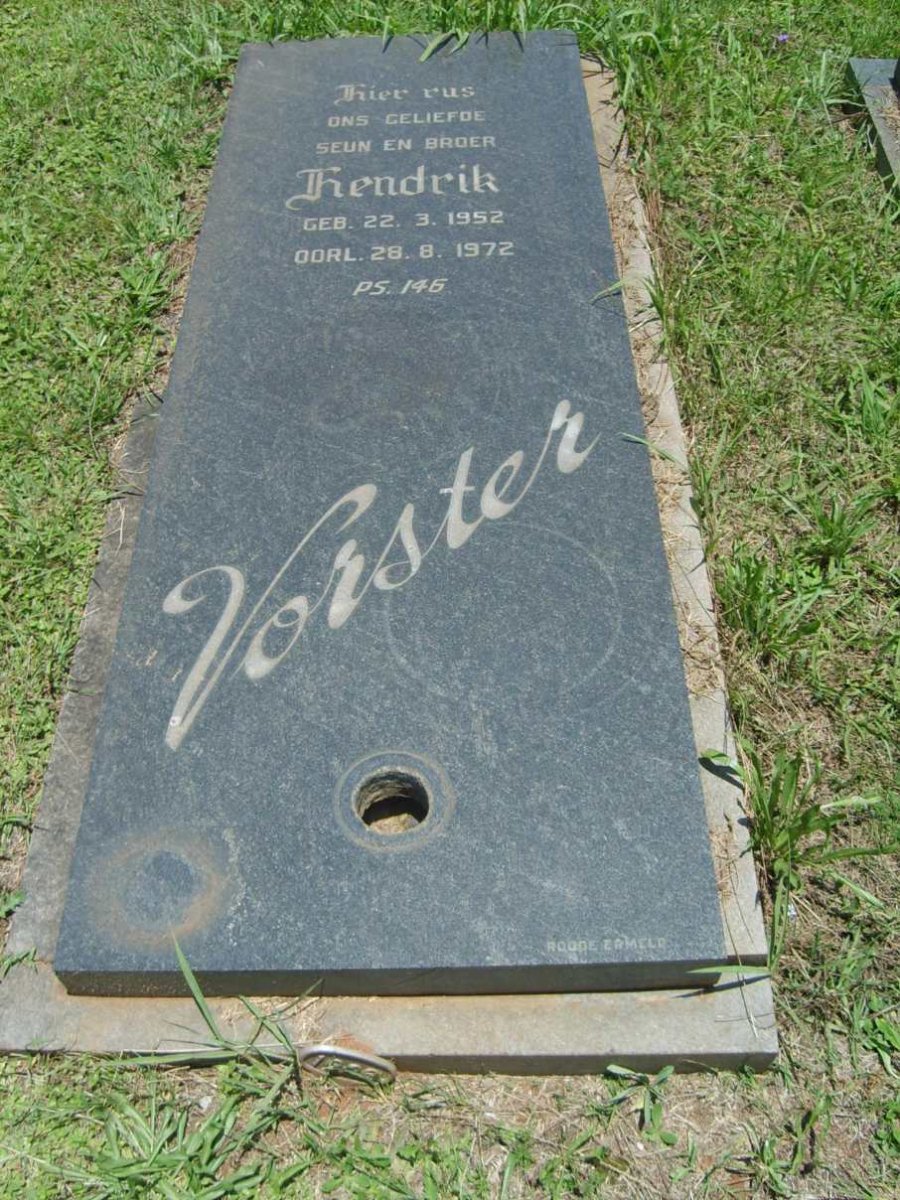 VORSTER Hendrik 1952-1972