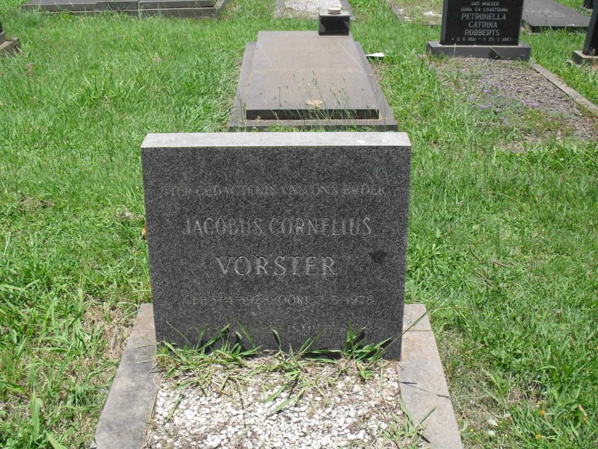 VORSTER Jacobus Cornelius ?-1978