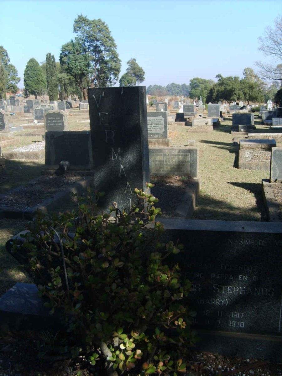 VERMAAK Jacobus Stephanus 1917-1970 &amp; Maria Magdelena Catherina VAN ROOYEN 1924-2002