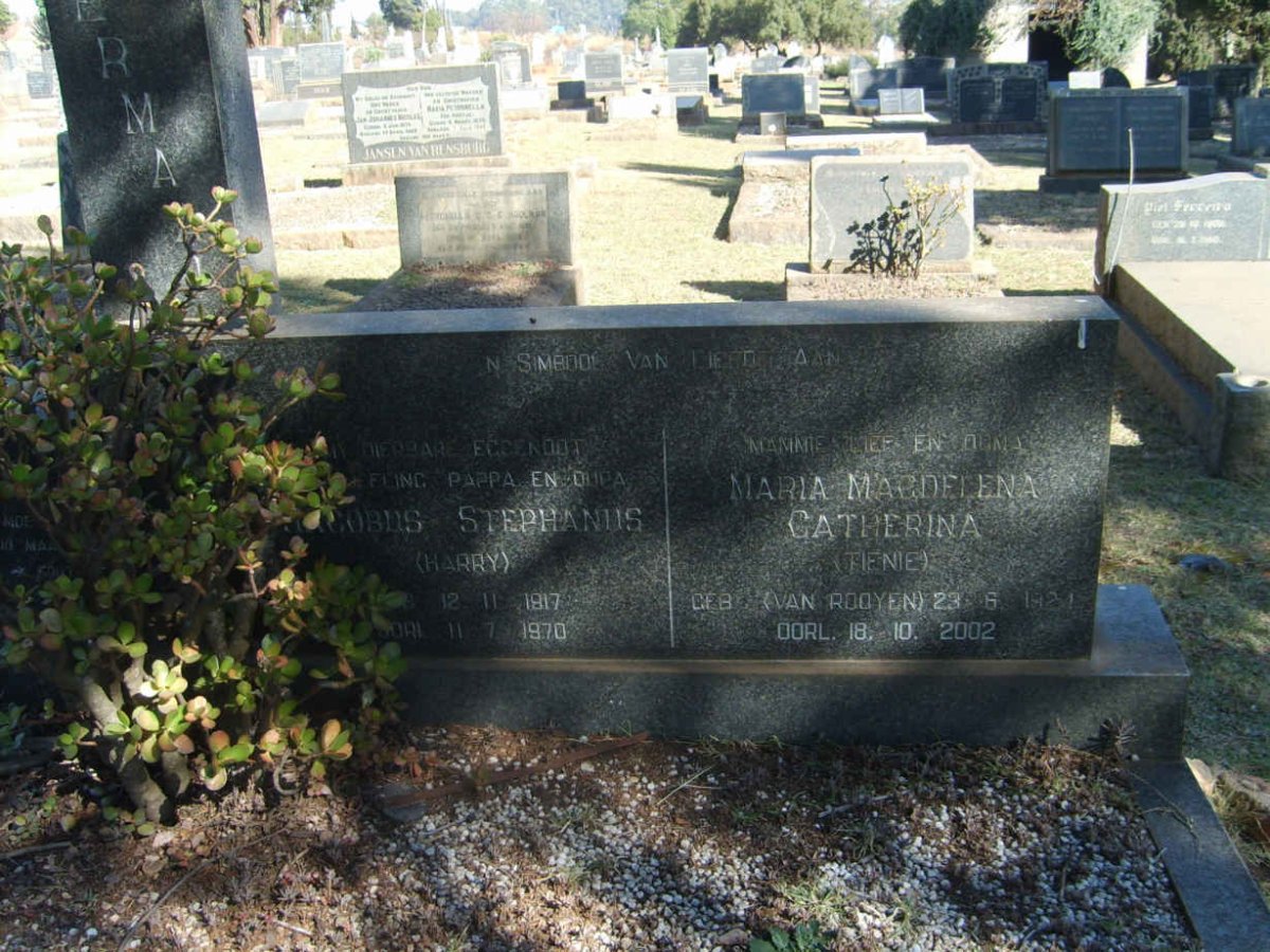 VERMAAK Jacobus Stephanus 1917-1970 &amp; Maria Magdelena Catherina VAN ROOYEN 1924-2002