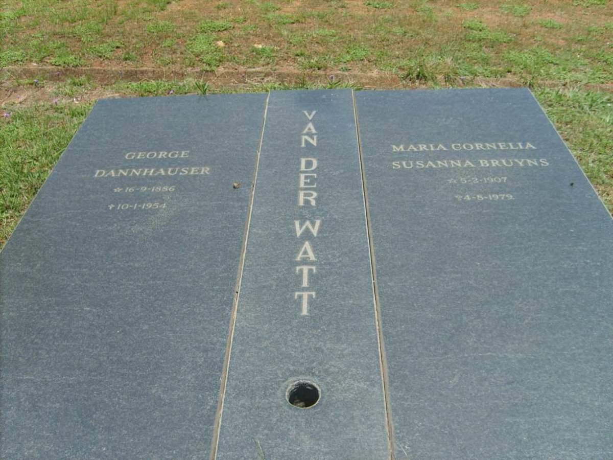 WATT George Dannhauser, van der 1886-1954 &amp;  Maria Cornelia Susanna BRUYNS 1907-1979