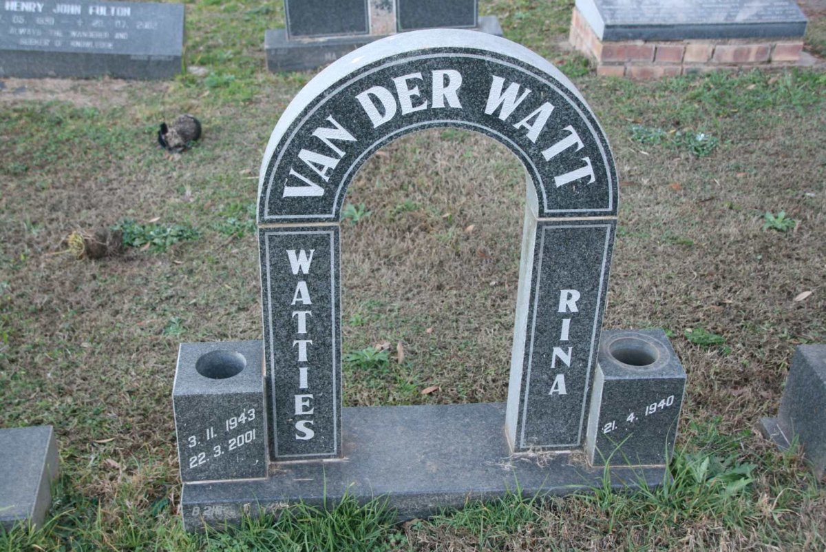 WATT Watties, van der 1943-2001 &amp; Rina 1940-