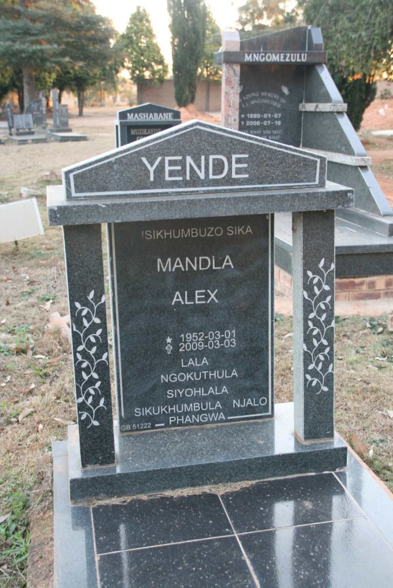 YENDE Mandla Alex 1952-2009