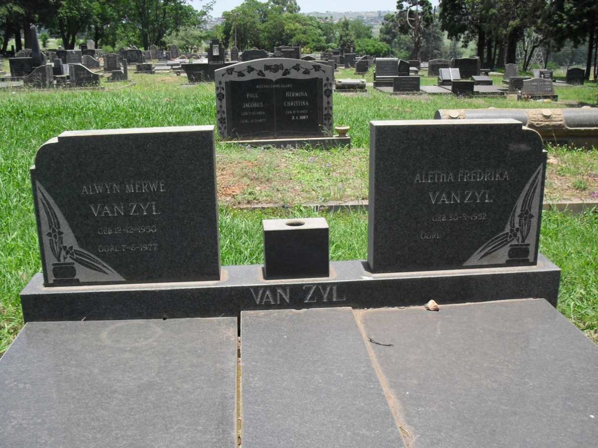 ZYL Alwyn Merwe, van 1950-1977 &amp; Aletha Fredrika 1952-