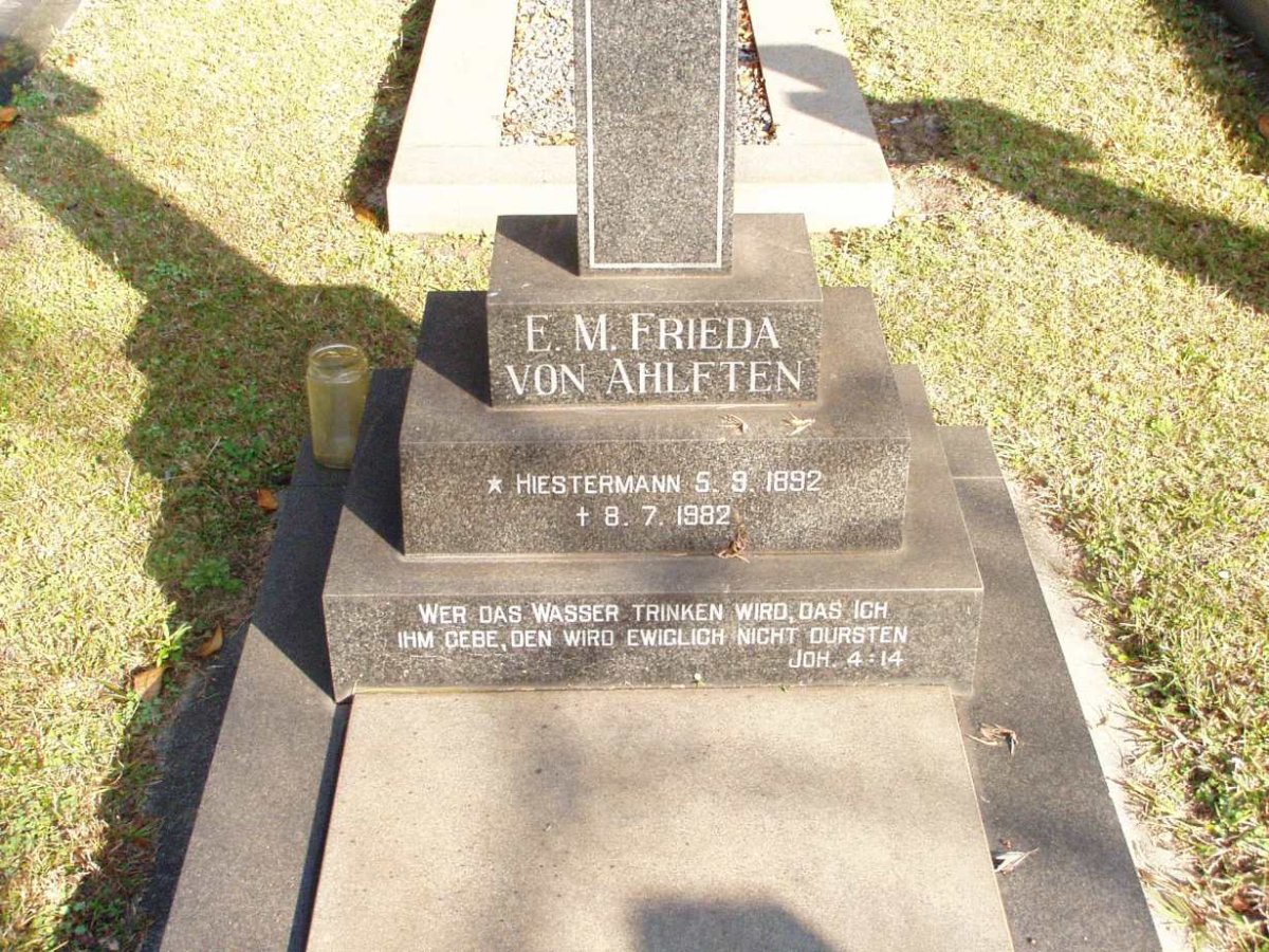AHLFTEN E.M. Frieda, von nee HIESTERMANN 1892-1982