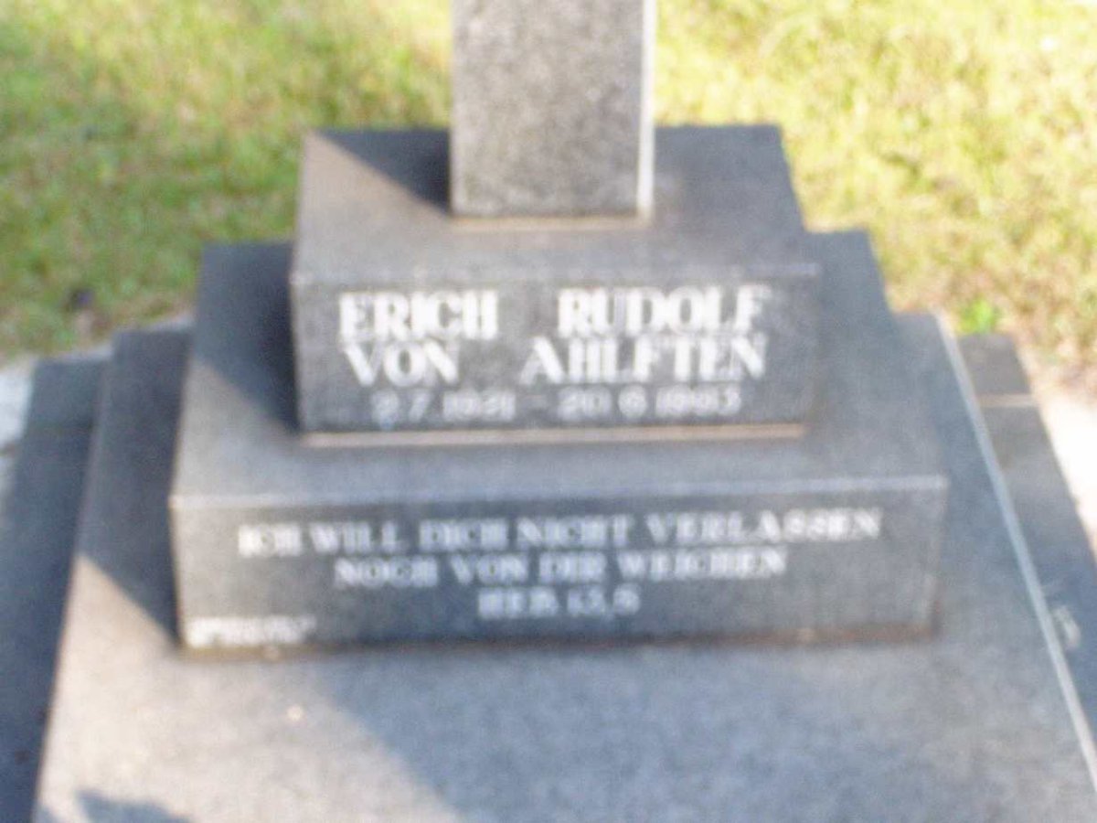 AHLFTEN Erich Rudolf, von