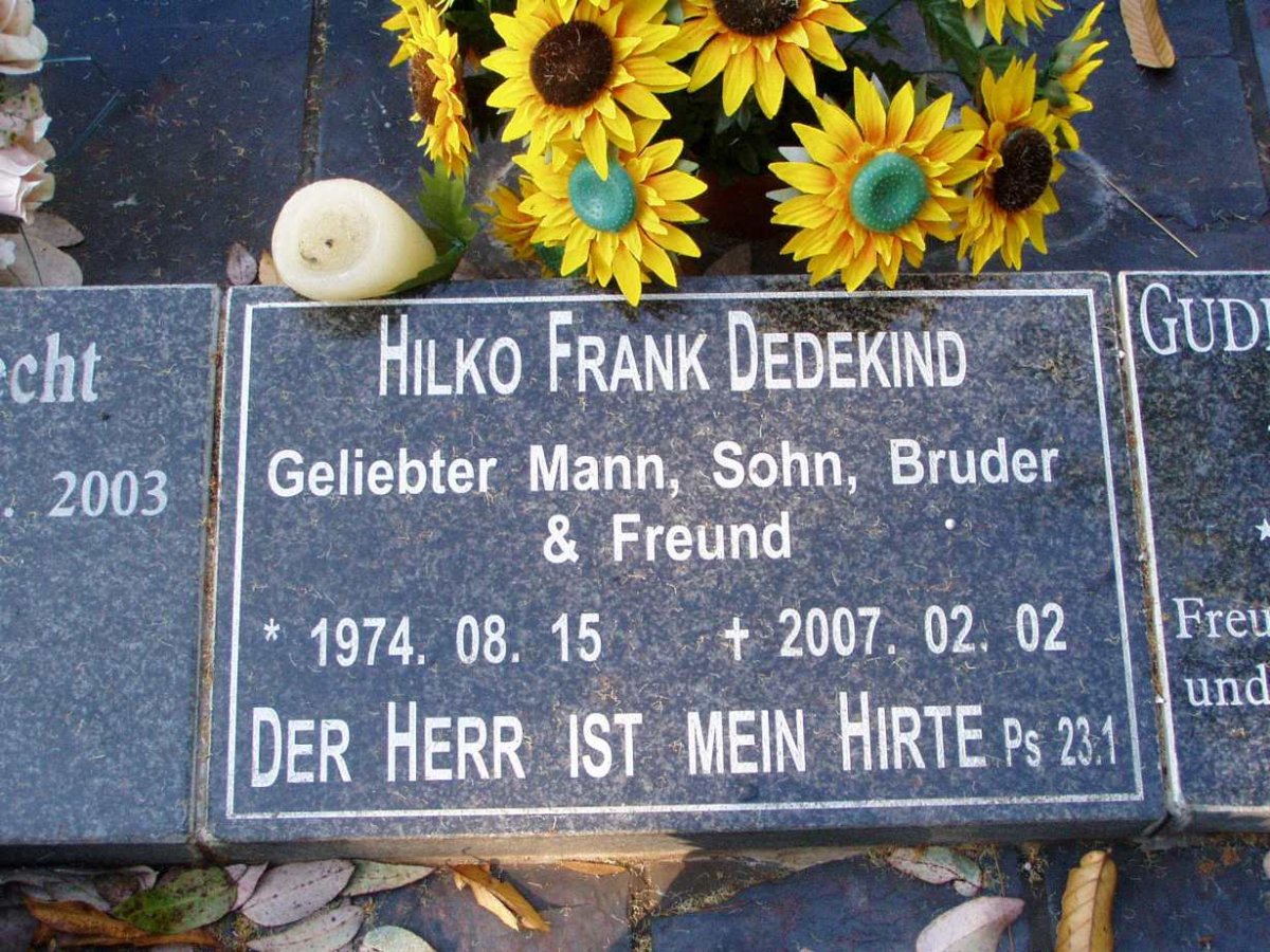 DEDEKIND Hilko Frank 1974-2007