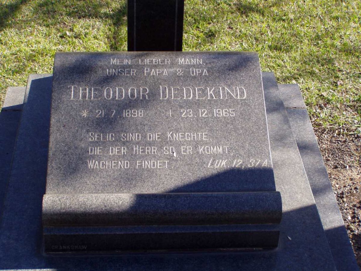 DEDEKIND Theodor 1898-1965