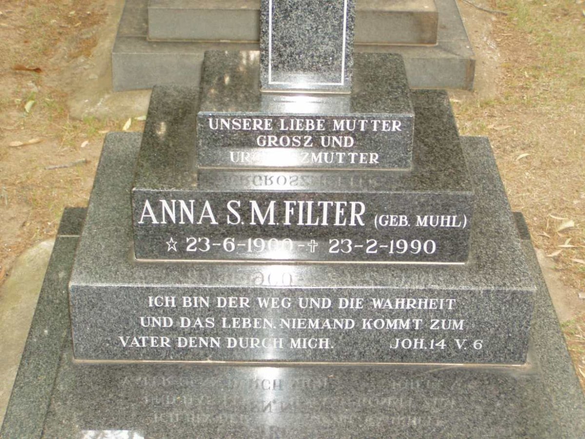FILTER Anna S.M. nee MUHL 1900-1990
