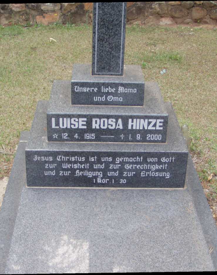 HINZE Luise Rosa 1915-2000