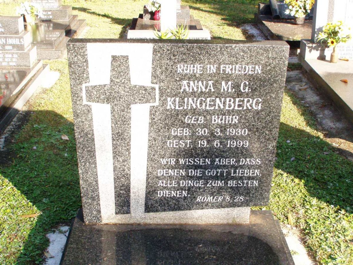 KLINGENBERG Anna M.G. nee BUHR 1930-1999