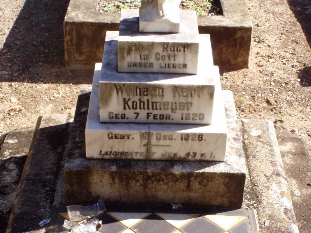 KOHLMEYER Wilhelm Karl 1920-1926