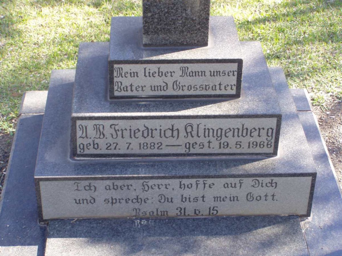 KLINGENBERG A.W. Friedrich 1882-1966