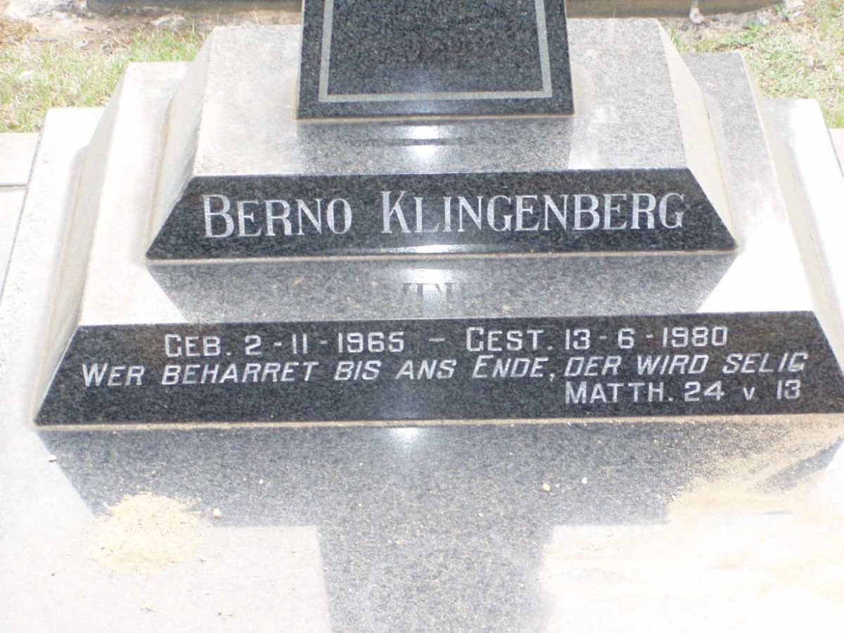 KLINGENBERG Berno 1965-1980