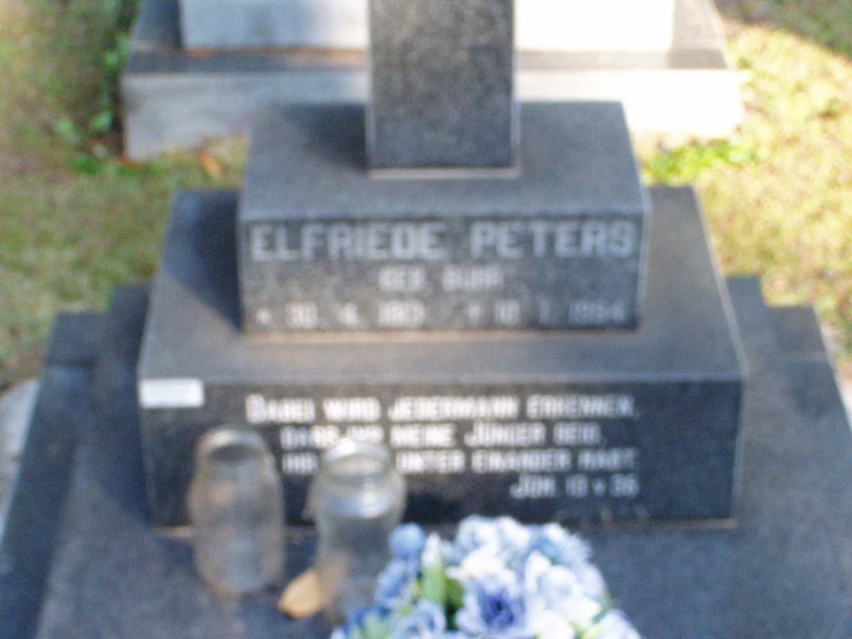 PETERS Elfriede nee BUHR 18??-19??