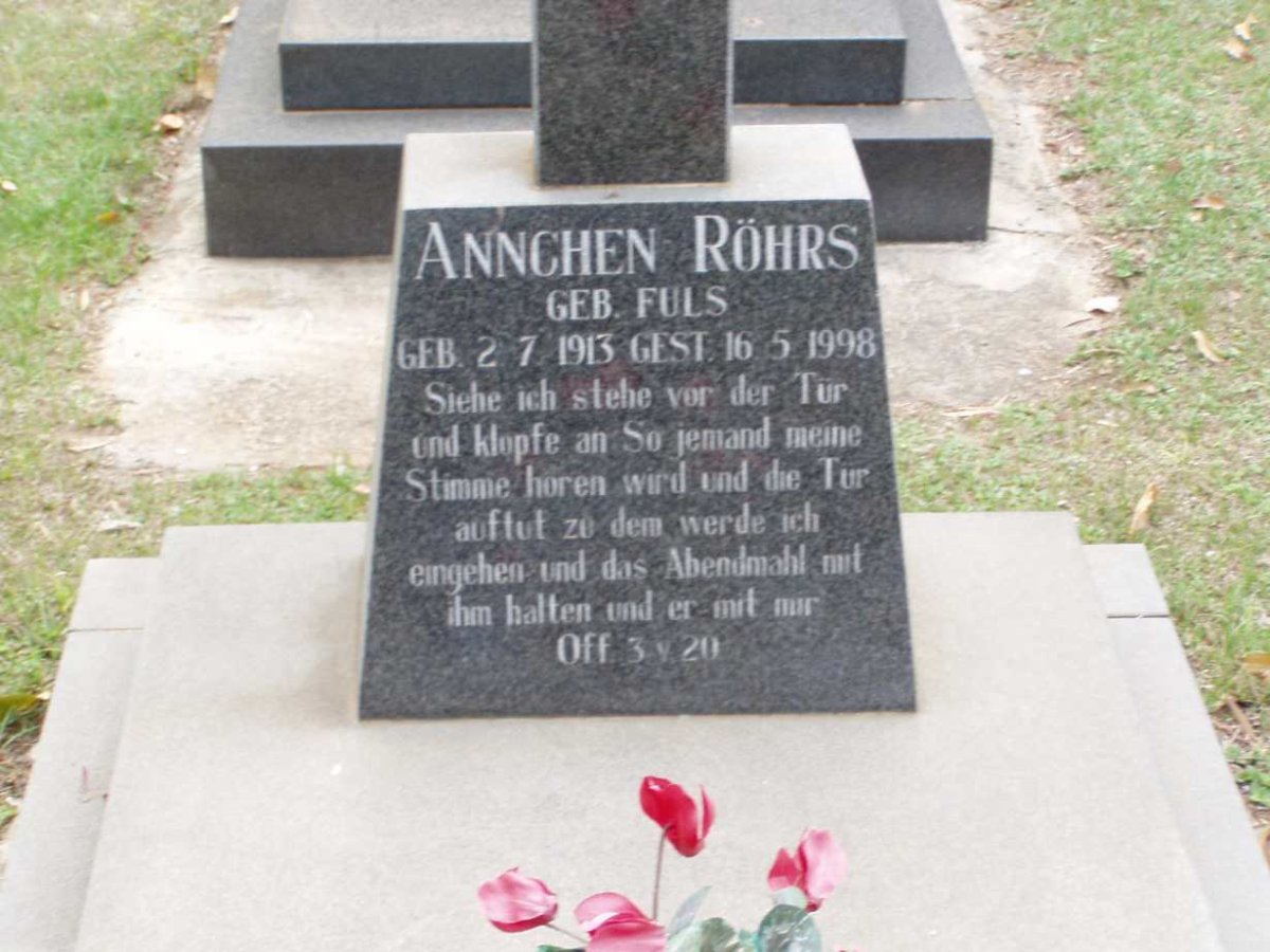 ROHRS Annchen nee FULS 1913-1998