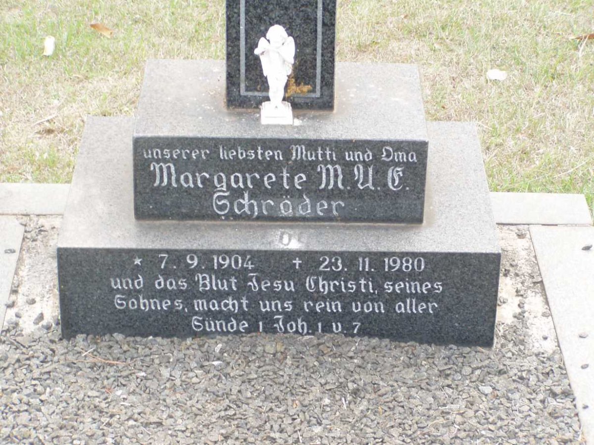 SCHRODER Margerete A.E. 1904-1980