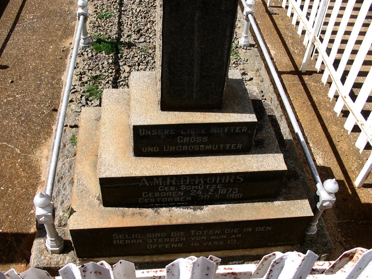 KOHRS A.M.R.D. nee SCHUTZE 1873-1961