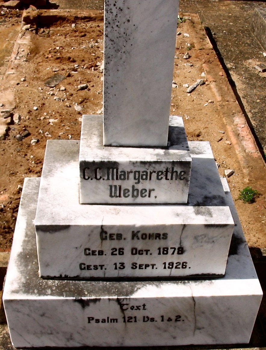 WEBER C.C. Margarethe nee KOHRS 1878-1926