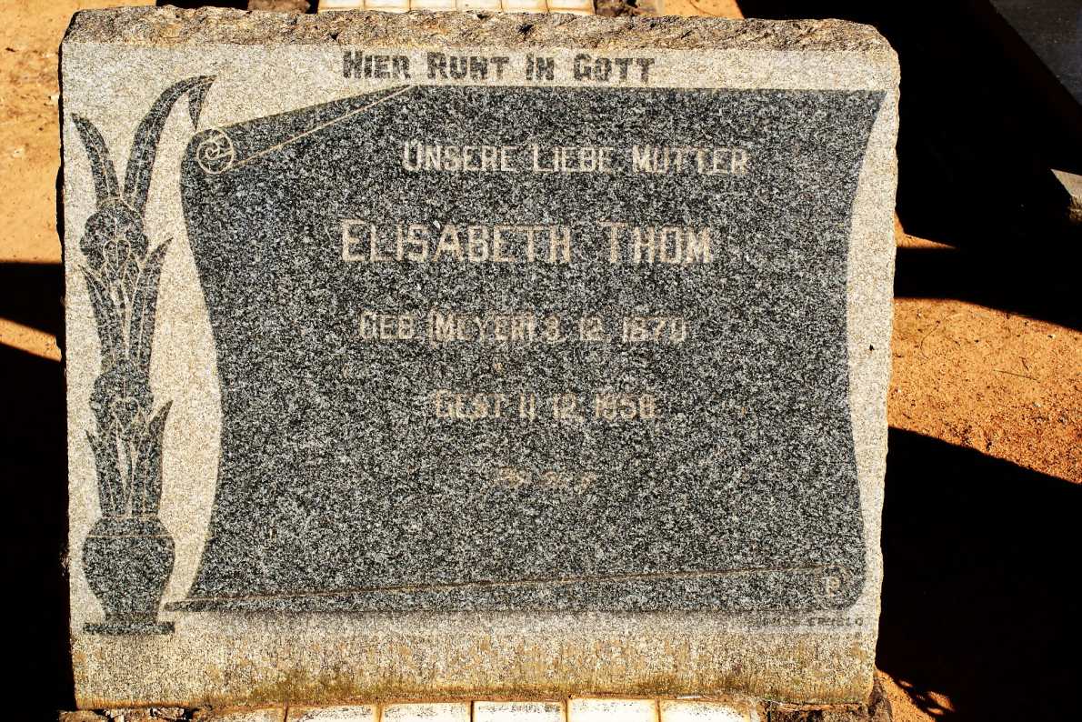 THOM Elizabeth nee MEYER 1870-1958