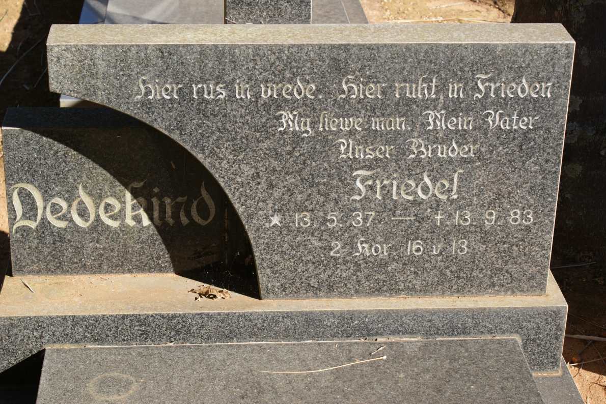 DEDEKIND Friedel 1937-1983