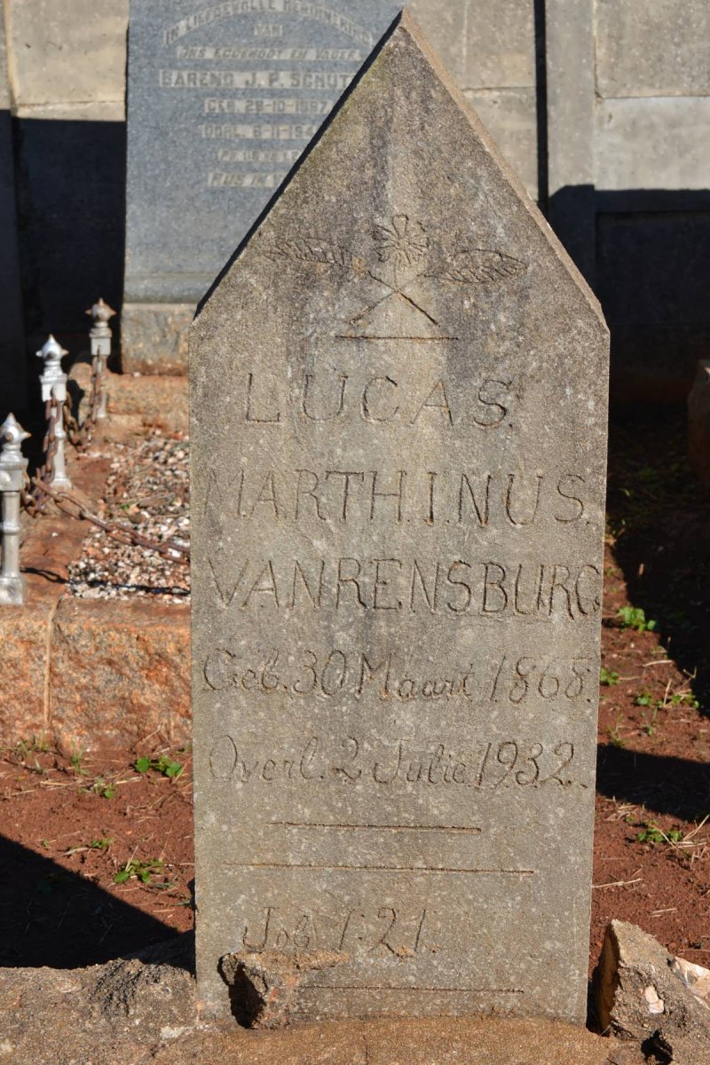 RENSBURG Lucas Marthinus, van 1868-1932