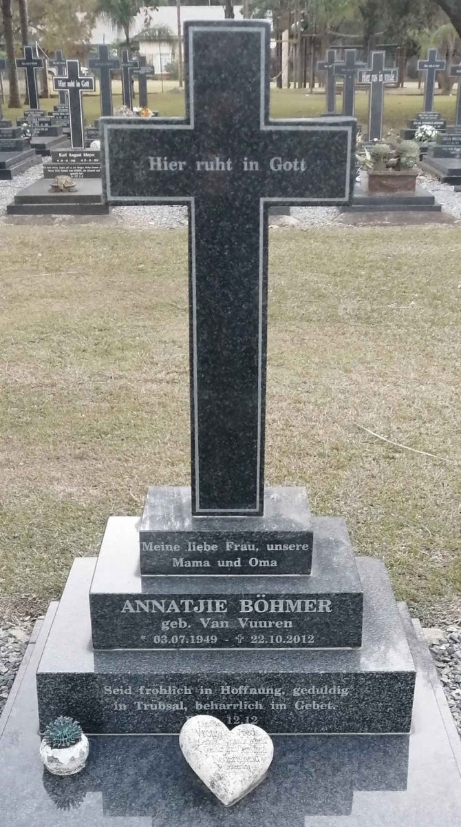 BÖHMER Annatjie nee VAN VUUREN 1949-2012