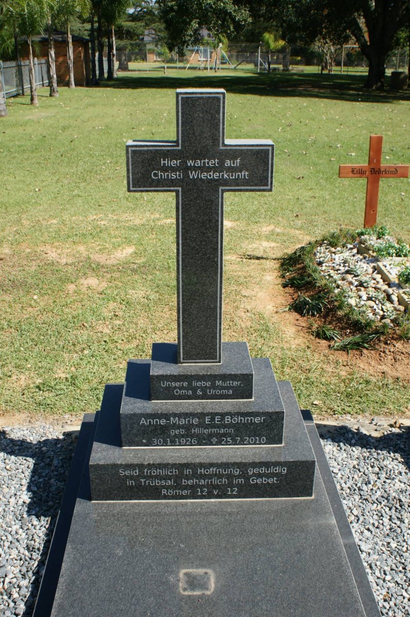 BÖHMER Anne-Marie E.E. nee HILLERMANN 1926-2010