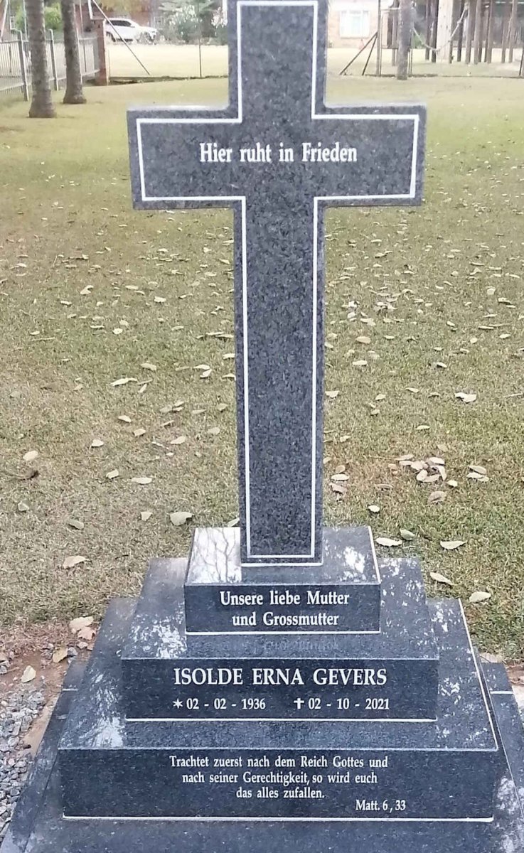 GEVERS Isolde Erna 1936-2021