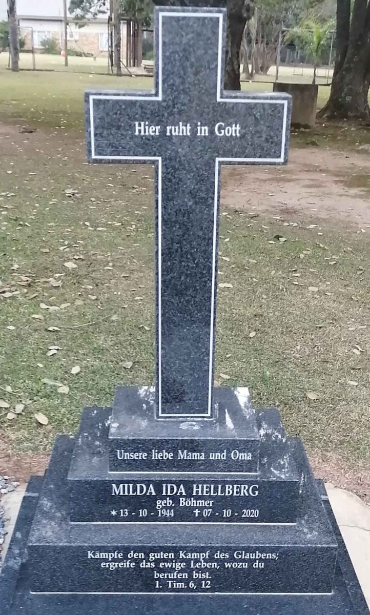 HELLBERG Milda Ida nee BÖHMER 1944-2020