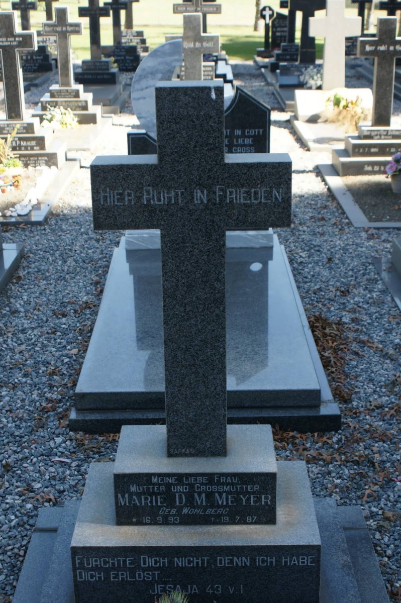 MEYER Marie D.M. nee WOHLBERG 1893-1987