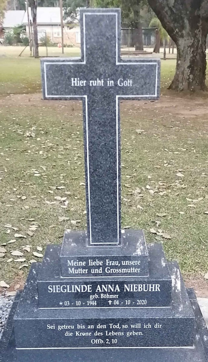 NIEBUHR Sieglinde Anna nee BÖHMER 1944-2020