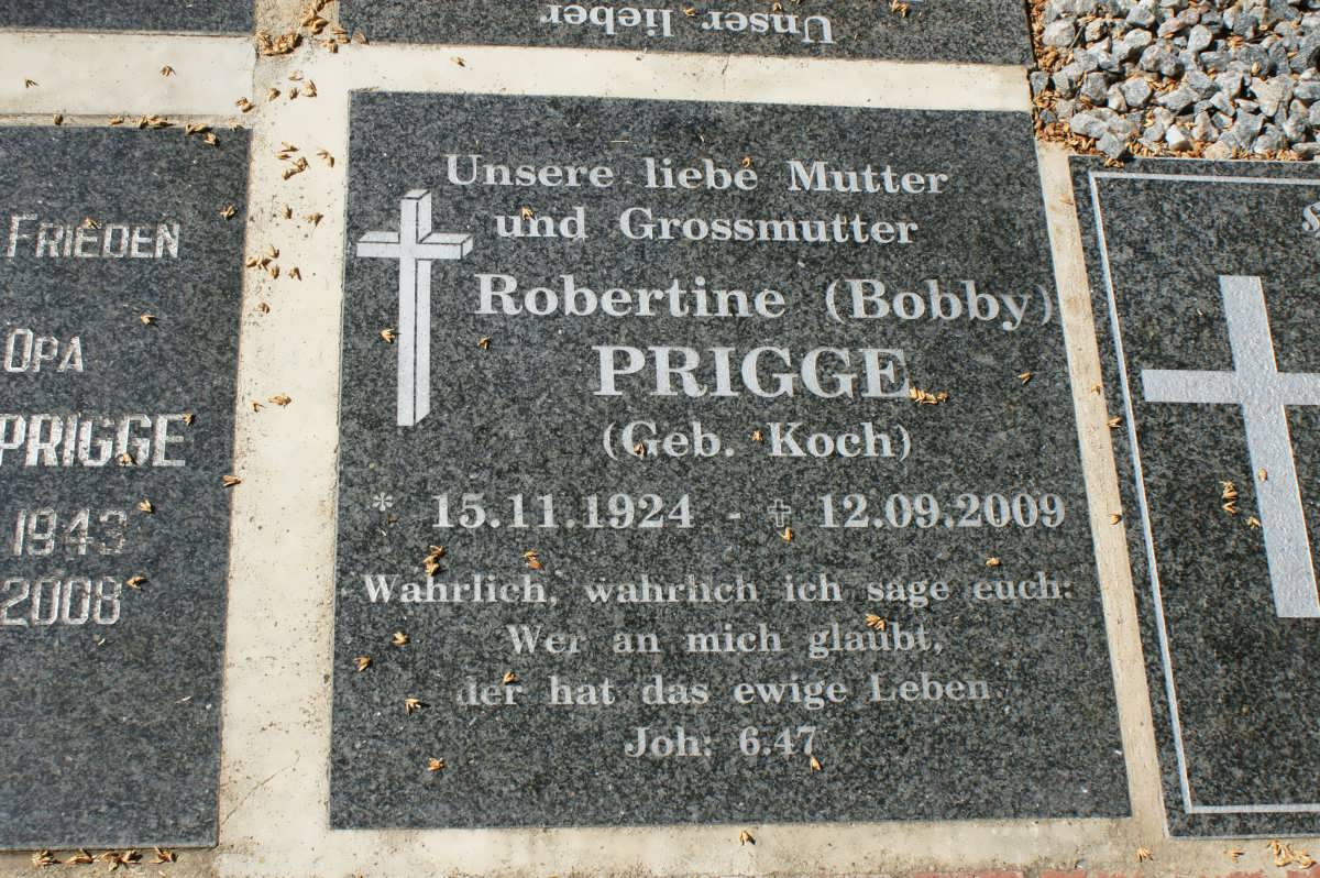 PRIGGE Robertine nee KOCH 1924-2009