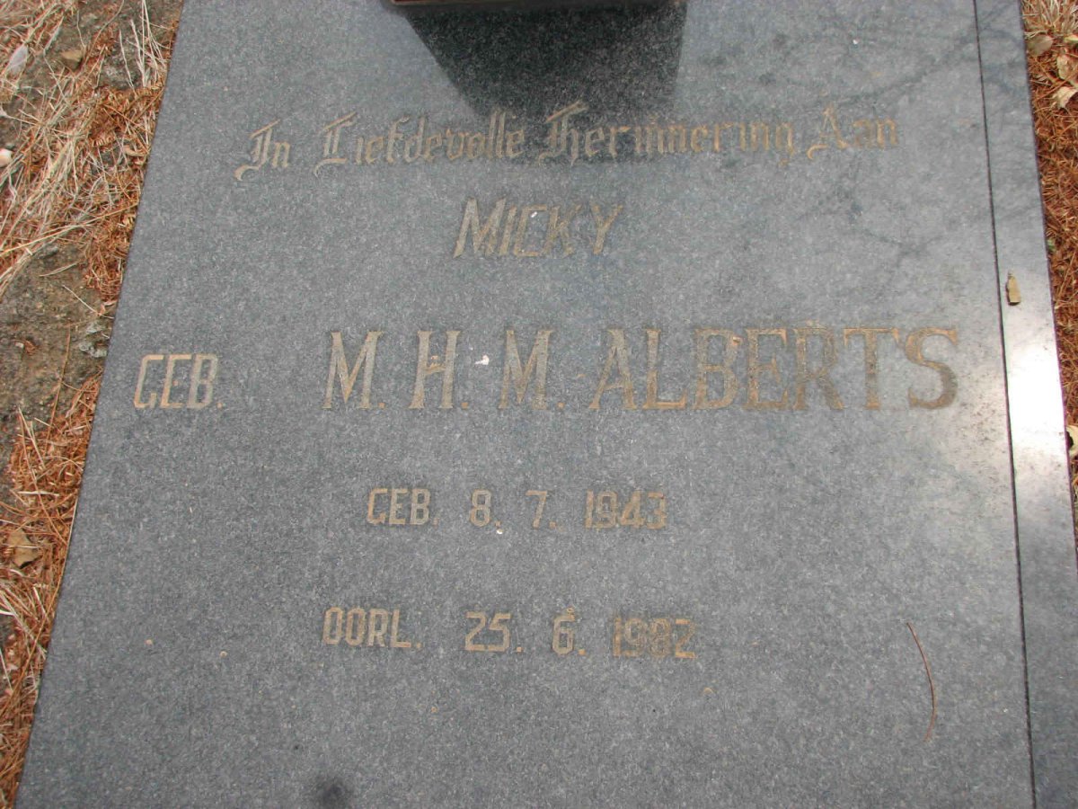 ALBERTS M.H.M. 1943-1982