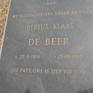 BEER Bertus Klaas, de 1916-1982