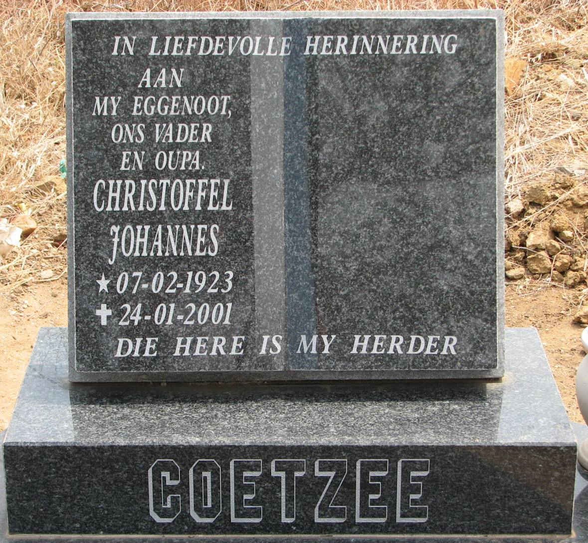 COETZEE Christoffel Johannes 1923-2001