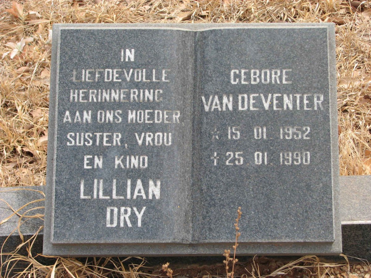 DRY Lillian, nee VAN DEVENTER 1952-1990