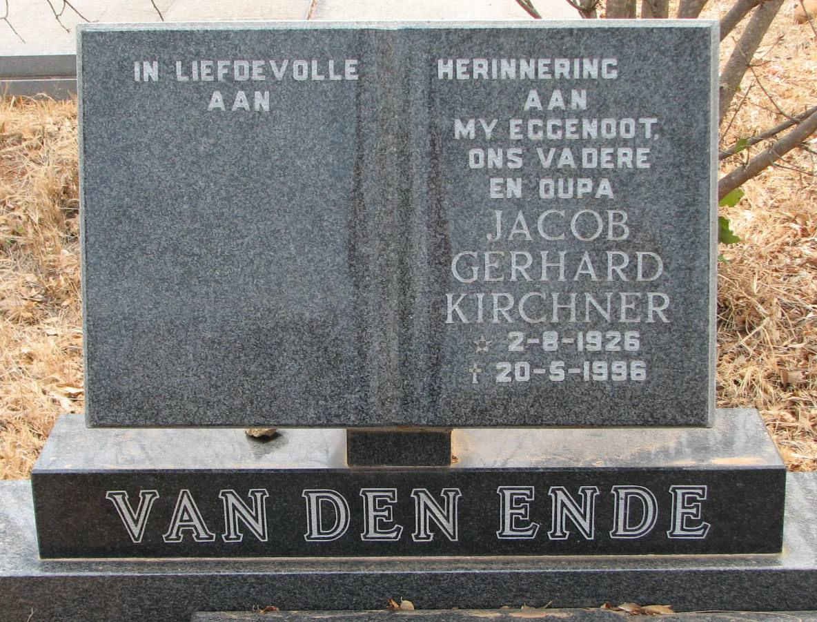 ENDE Jacob Gerhard Kirchner, van den 1926-1996