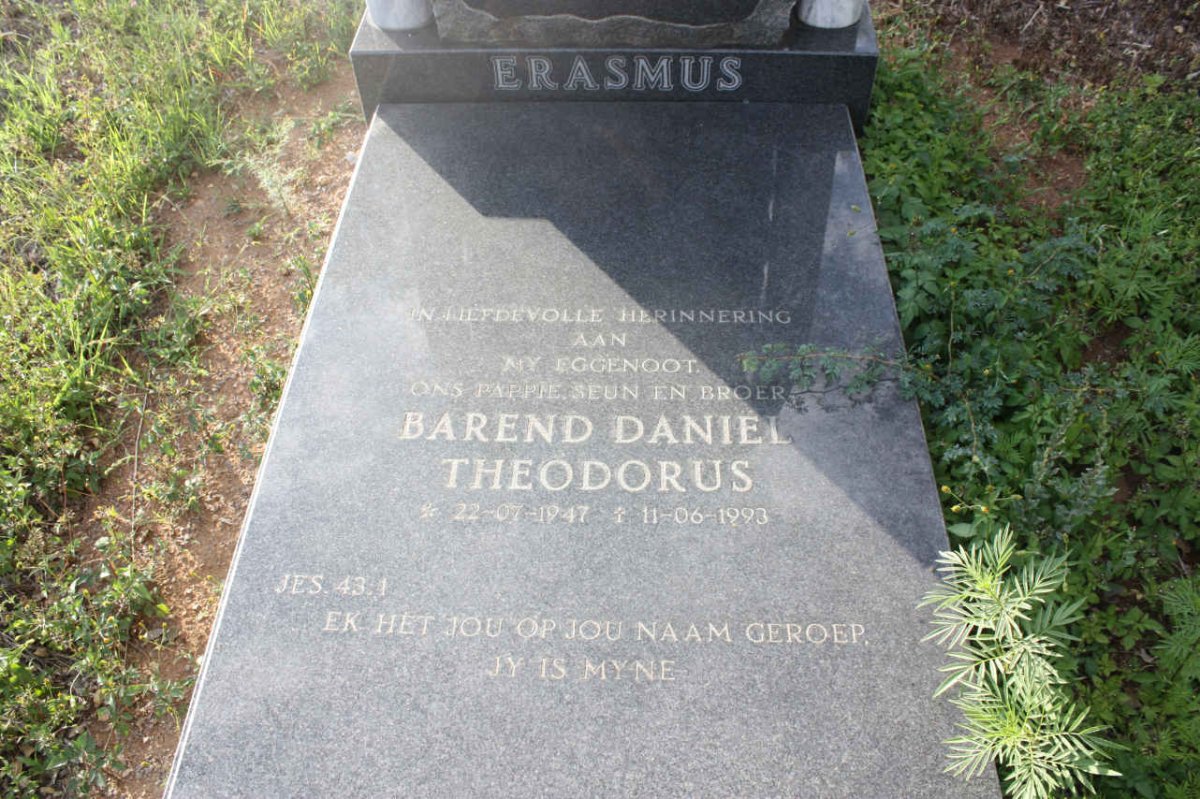 ERASMUS Barend Daniel Theodorus 1947-1993