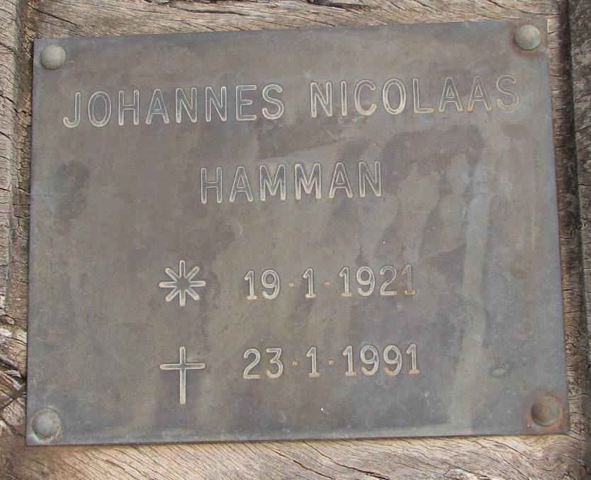 HAMMAN Johannes Nicolaas 1921-1991
