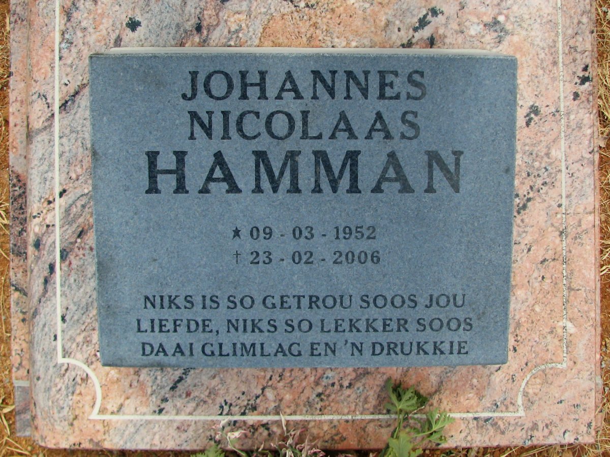 HAMMAN Johannes Nicolaas 1952-2006 