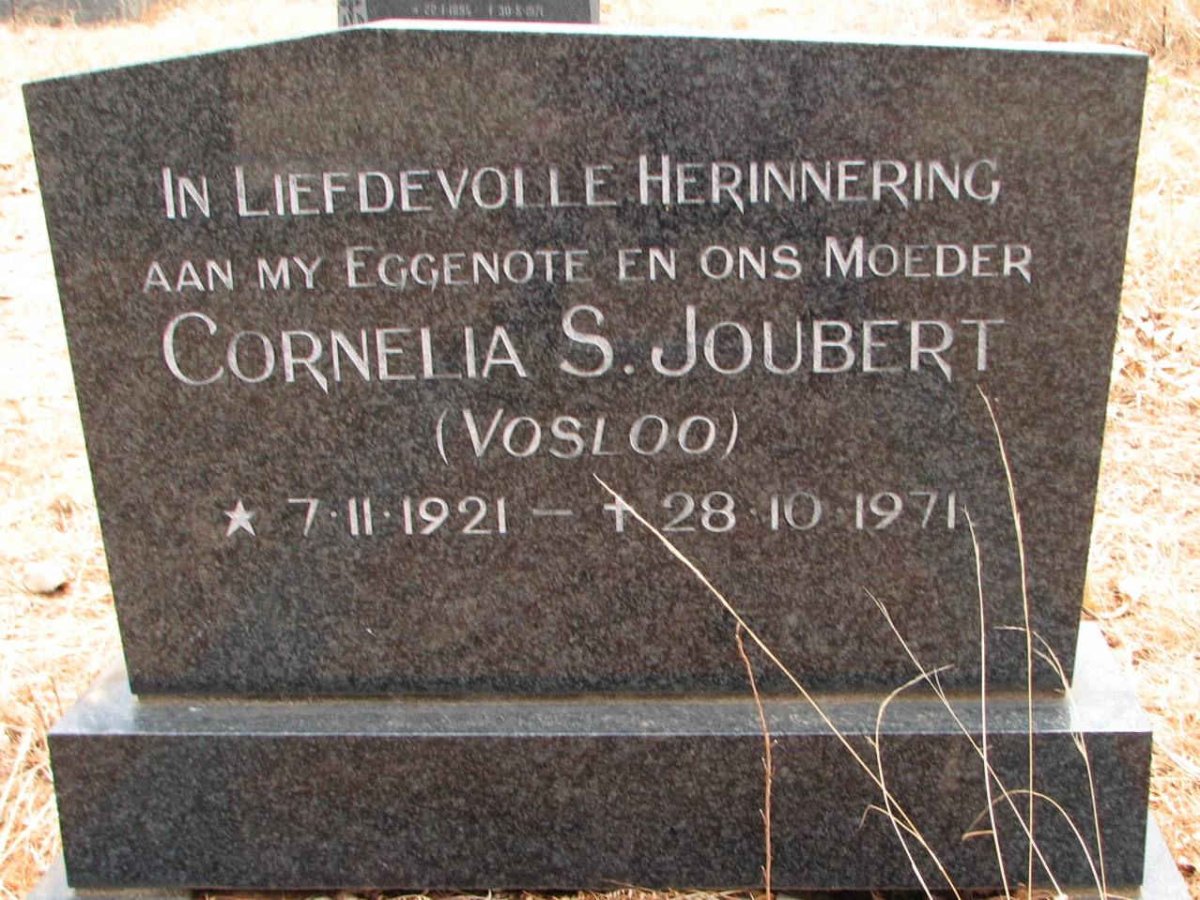 JOUBERT Cornelia S. nee VOSLOO 1921-1971